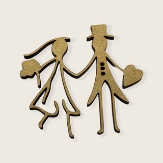 Kit com 5 Recorte CASAL NOIVO PALITO aplique decorativo enfeite mdf aplique decorativo caixa quadro