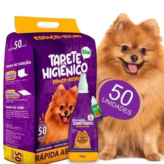 Tapete Higiênico Espaço De Bicho 50 Un + Kit Adestrador Xixi Stop + Xixi Aqui 500 mL para Cães em Oferta na Shopee