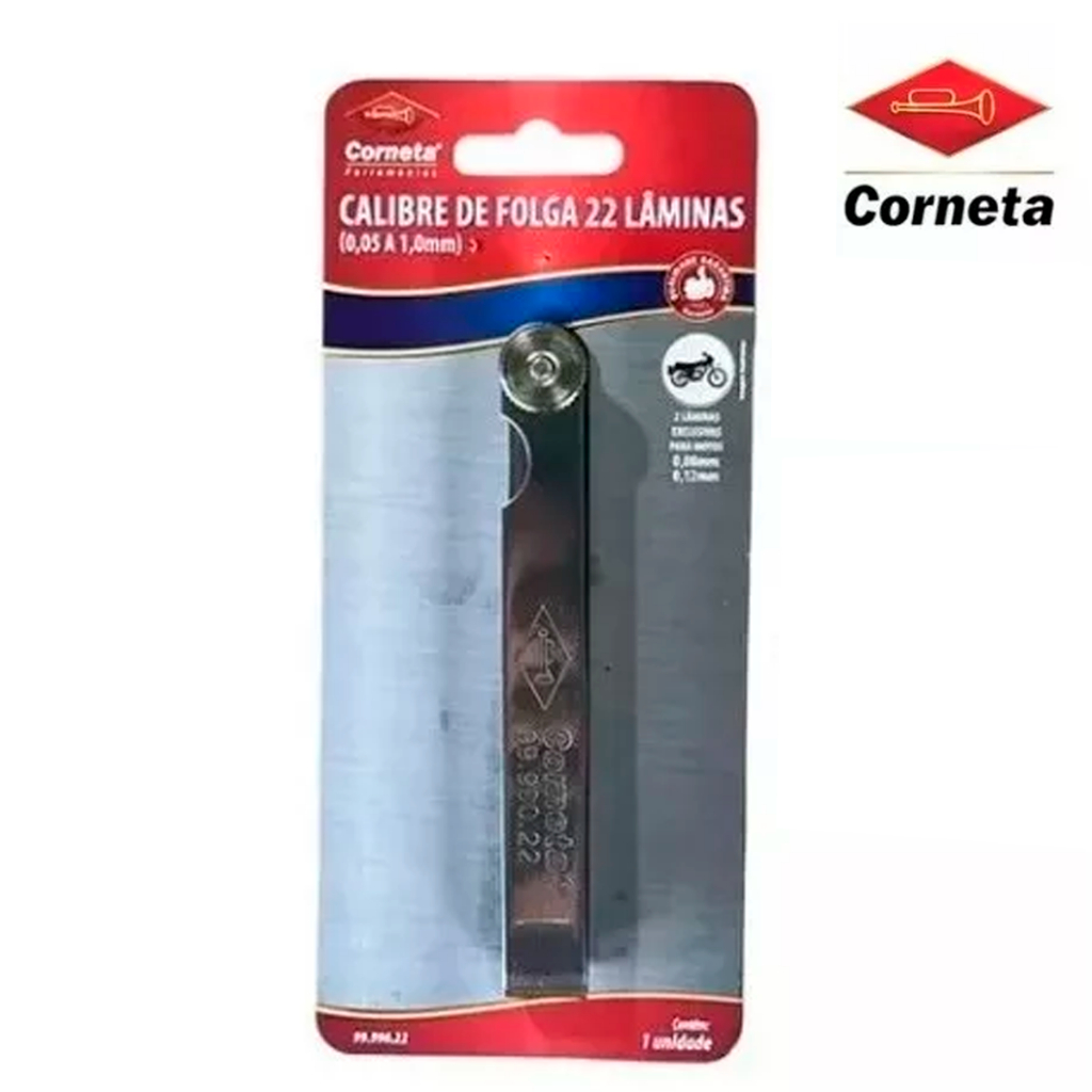 Calibre Calibrador Folga Aço Inox De Válvula Com 22 Lâminas Medição Calibrar Corneta Profissional em Oferta na Shopee