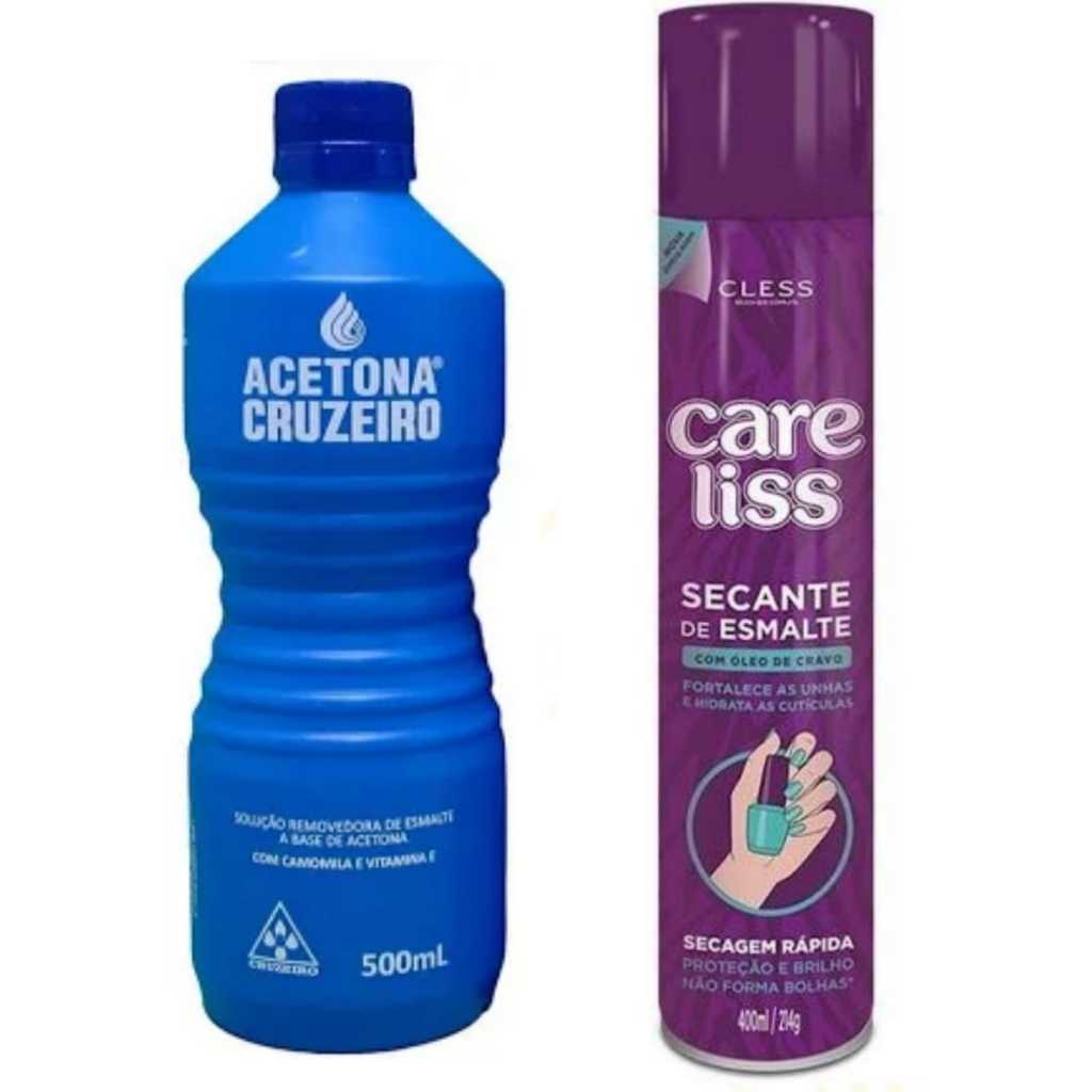 Acetona Cruzeiro + Spray Secante de Esmalte em Oferta na Shopee