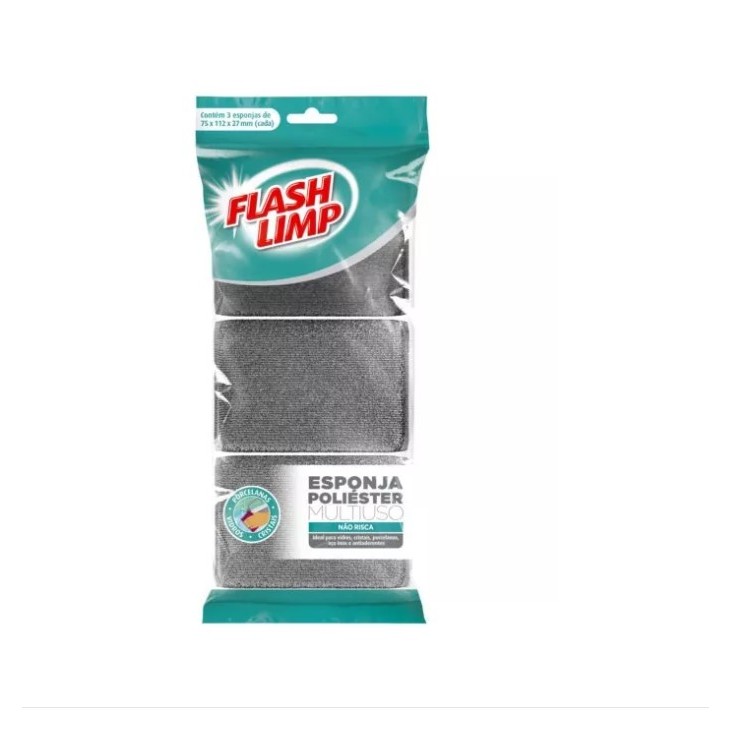 Esponja poliéster Multi uso 3 Unidades Flash Limp esponja magica poliester multi uso
