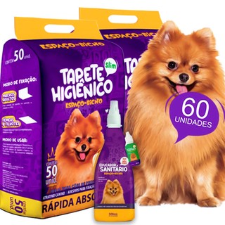Tapete Higiênico Espaço De Bicho  Pet 60x60cm 60 Unidades + Kit Adestrador Xixi Stop + Xixi Aqui em Oferta na Shopee