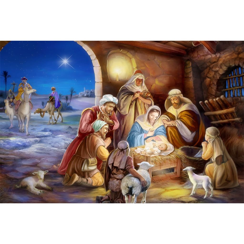 Painel GRANDE Lona Presépio Sagrada Família Tema Natal Natalino Para Decoração Festa Linda