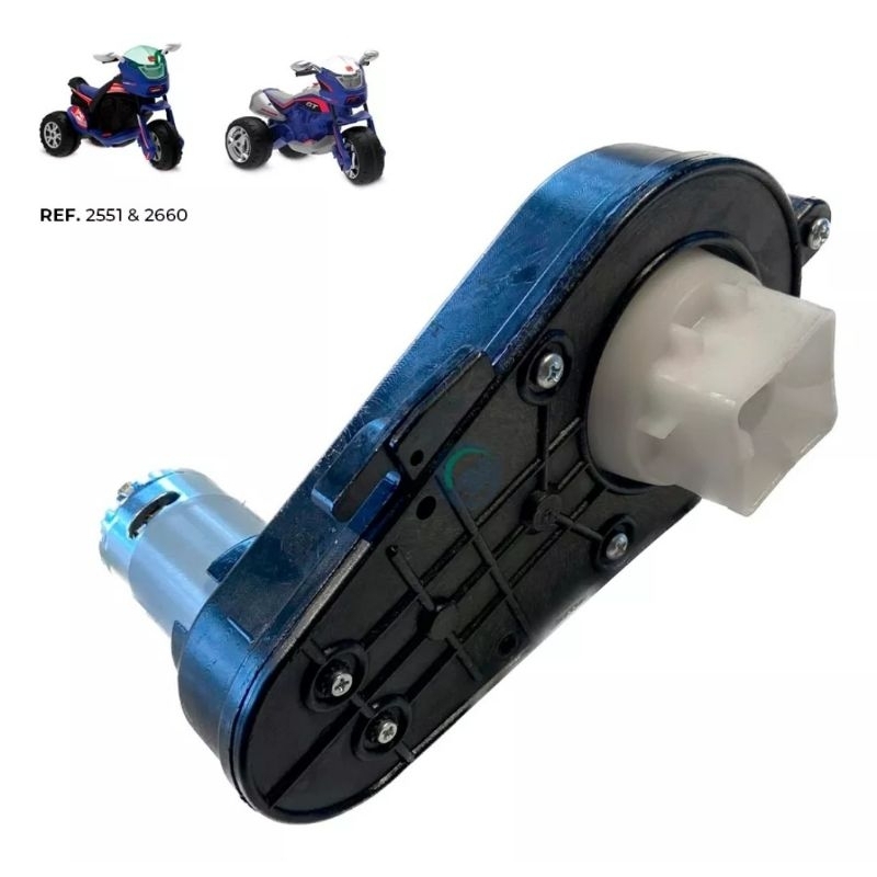 Engrenagem com Motor Mecanismo de Tração p/ brinquedos 12Vv Brinquedos Bandeirante Moto Carro Elétrico GT GP GT2 Caixa