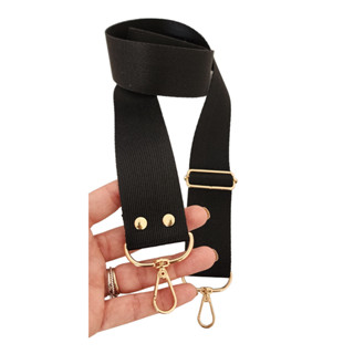 Alça chic PRETA 4cm em poliéster para bolsa com Mosquetões
