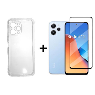 Capa Capinha + Película de Vidro 3D Xiaomi Redmi 12 4g RM12 4g
