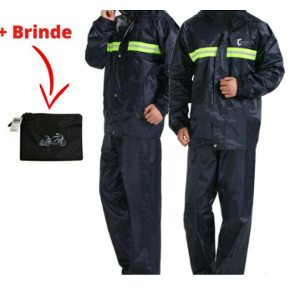 Capa De Chuva com 1 CAMADA Pantaneiro Nylon Com Gola Motoqueiro Motoboy Motociclista Impermeável GA470