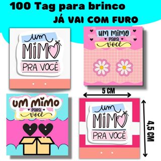 Kit com 100 Tag para brincos Lembrancinha para cliente - Um Mimo Para Você Já Possuem o Furo Para encaixar o Brinco