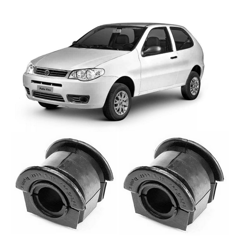 Par de Buchas Barra Estabilizador Fiat Palio Dianteira 2001 a 2019 1301 Sampel