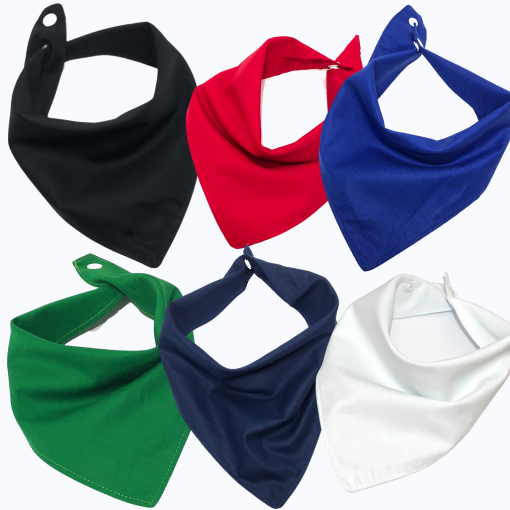 Kit com 5 Babadores Menino Ezzif Lisos Bandanas
