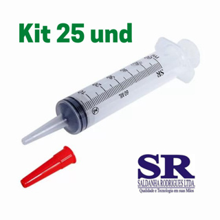 Seringa 60ml Bico Cateter SR (25 unidades) em Oferta na Shopee