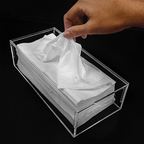 Caixa Porta Lenços De Papel Papel Interfolha Em Acrílico Cor Transparente