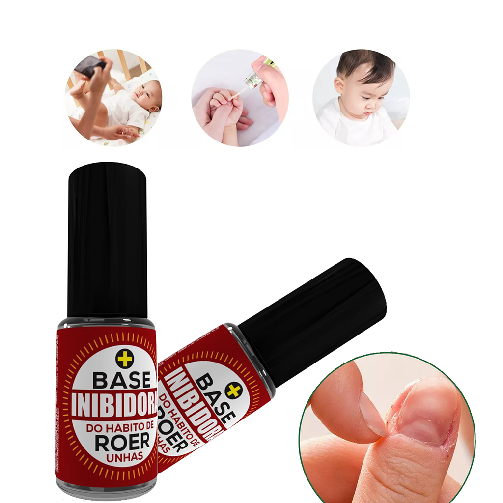 Base Amarga Inibidora de Roer Unhas 9ml - Evita Chupar Dedo Estimula Fortalecimento