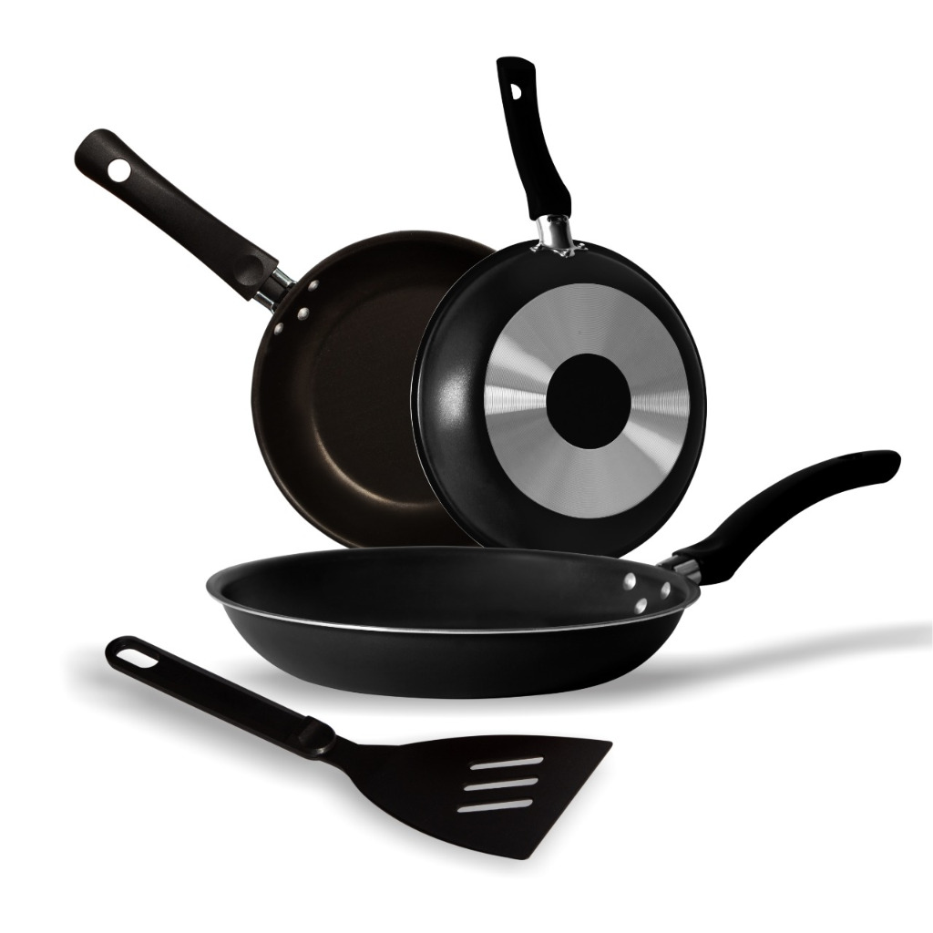 Jogo Frigideira Antiaderente 3 Peças e Espátula em Oferta na Shopee