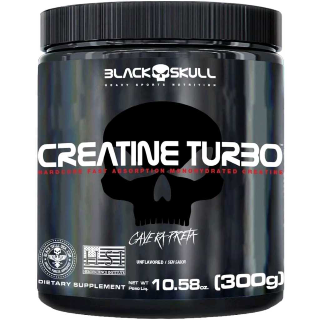 Creatina Dark Lab Monohidratada Creatine Turbo 300g Black Skull