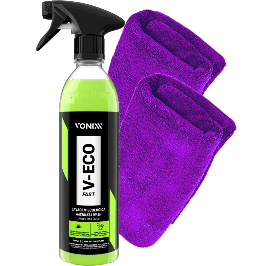 V-Eco Fast Lava a Seco Automotivo com Cera Vonixx +  2 Pano de Microfibra