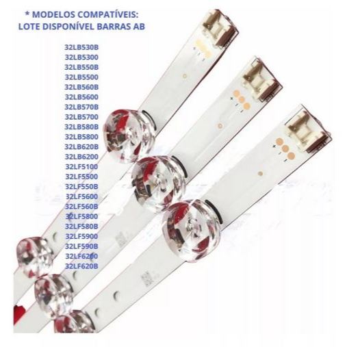 Kit Barra Led Tv Compativel P/ Tv 32LB620B 32LB550B 32LB5600 32LB560B 32LB570B 32LB580B