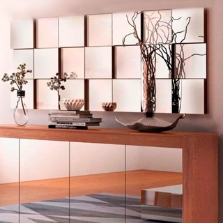 Espelho Decorativo 3d Painel Placa Vidro Liverpool Montavel 7 PCS em Oferta na Shopee