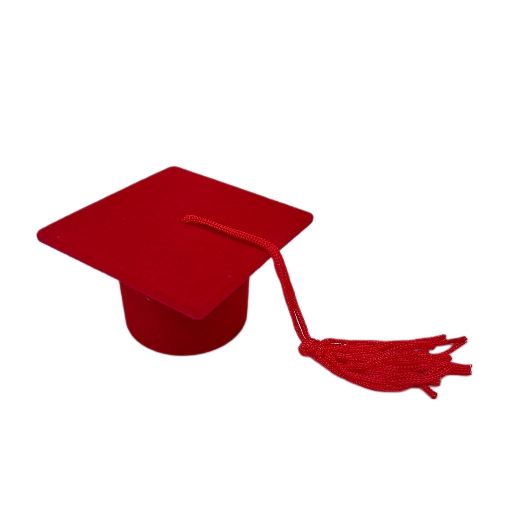 Kit 10 unidades Estojo Caixinha Veludo Formato Cartola de Formatura (8088)