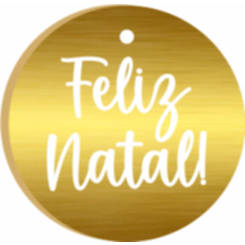 KIT Medalhinha TAG 2cm  FELIZ NATAL Acrílico Espelhado 2mm Enfeite para natal,árvore de natal