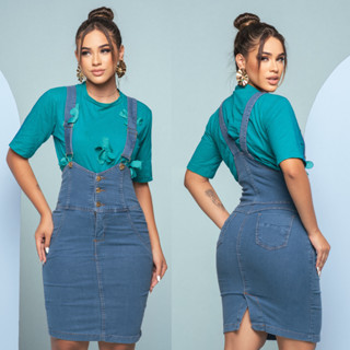 Jardineira Jeans Evangélica 5 Botões Moda Evangélica 7 Pallas