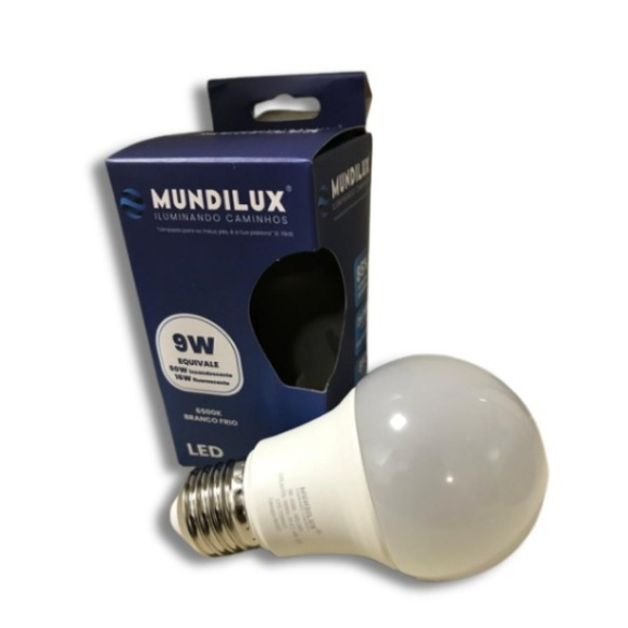 Detalhes do Kit 10 Lâmpadas LED Mundilux/KIAN 9W Bulbo Cor Branco Frio 6500K Alta Potência