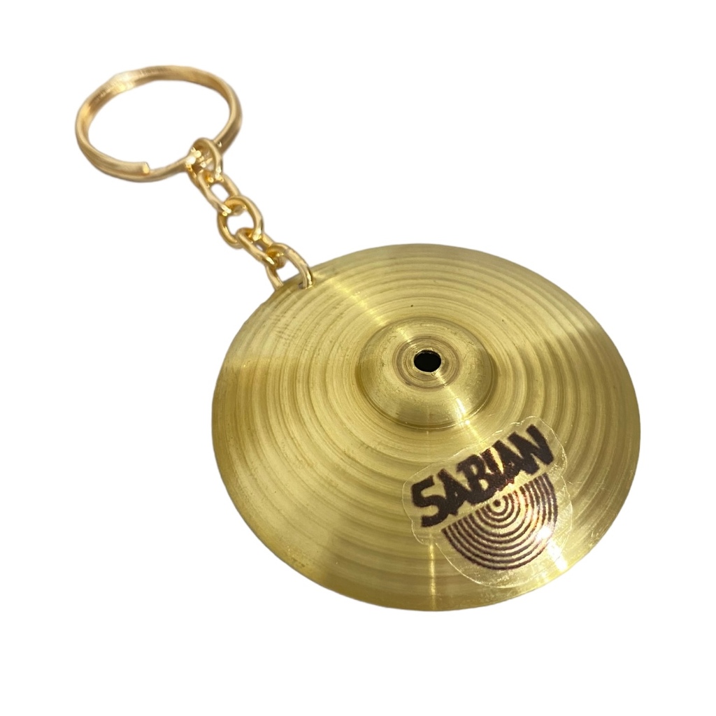 Chaveiro Prato De Bateria Acústica Metal Dourado Sabian Zildjan