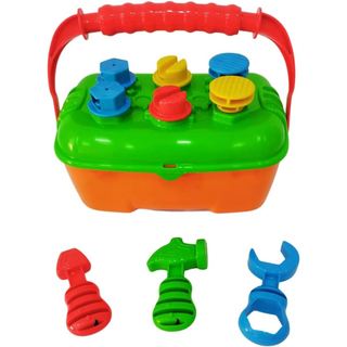 Brinquedo Maleta de Ferramentas Infantil Bancada Kit Ferramenta Brinquedo Maletinha Didático Construção com 10 peças