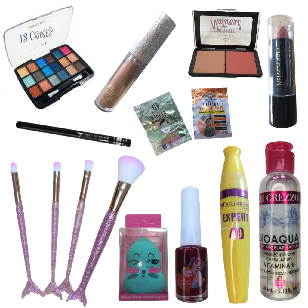 Conjunto de maquiagem promo achadinhos rosto