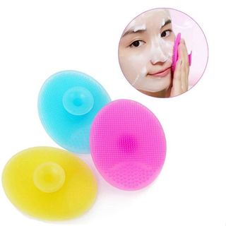 Esponja de Silicone para limpeza facial 1 unidade cor aleatoria