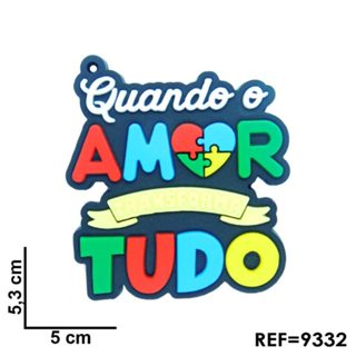 Kit 10/25/50 Aplique Pingente emborrachado Autismo Quando Amor transforma