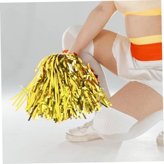 2 Pompom Líder De Torcida Metalizado Mamãe Sacode  Festa 1 par em Oferta na Shopee