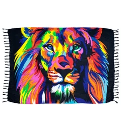 Canga Estampada para Praia Verão 2023 Bandeira Leão Olho Grego Filtro dos Sonhos Coruja Poliéster