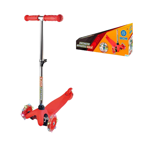 PATINETE AJUSTAVEL 3 RODAS VERMELHO BQ-7014 WESTERN em Oferta na Shopee