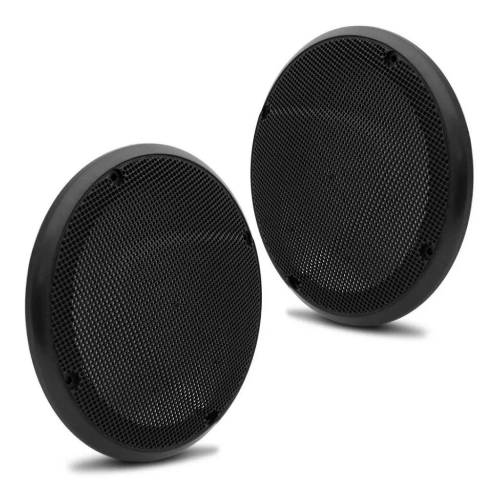 Par De Tela Pra Alto Falante De 6 Polegadas Redonda Modelo Classic Plastica Preta Woofer Midbass