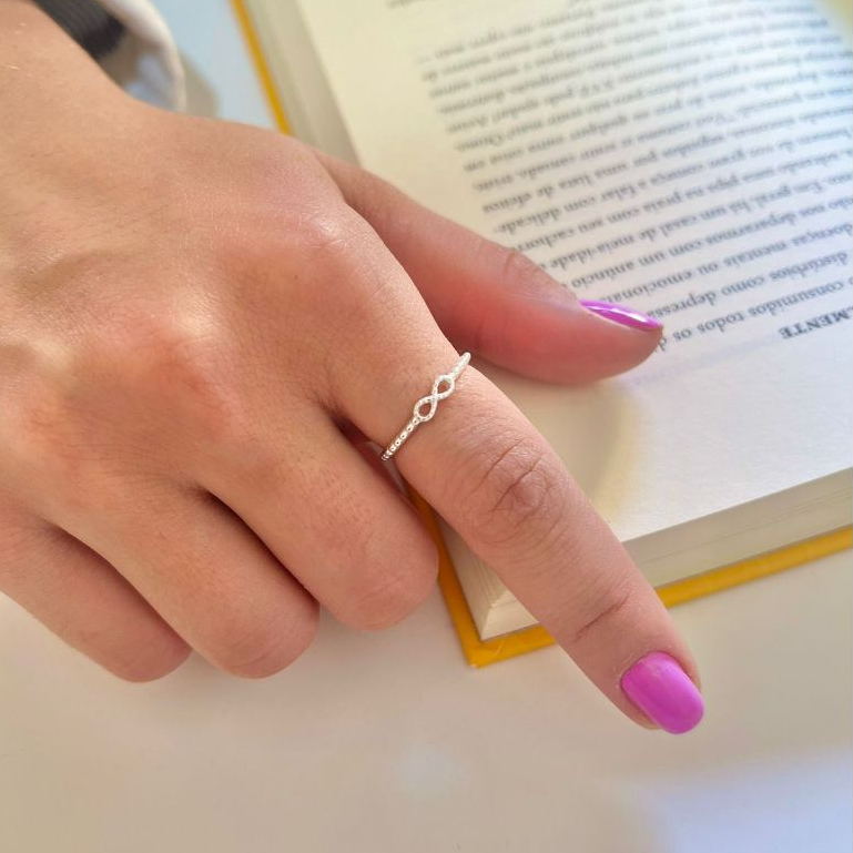 Anel Infinito Life V Prata 925 Legitima