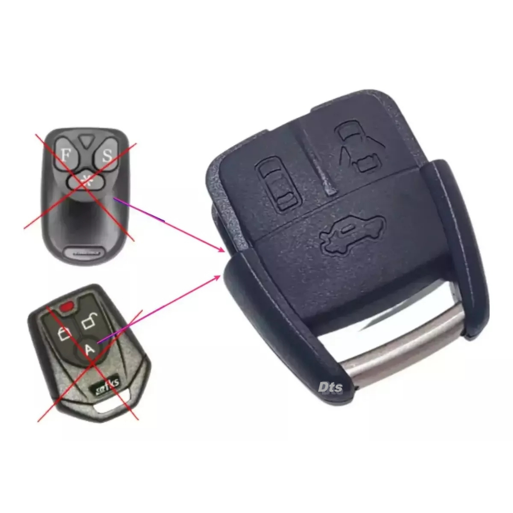 Controle Cabeca Astra Corsa Celta Zafira Para Alarme Fks / Sistec com circuito eletronico e bateria