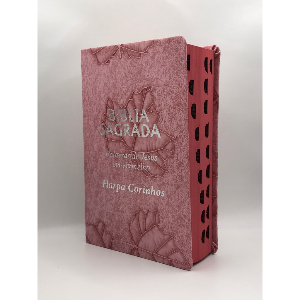 Bíblia Sagrada Tamanho Médio 12,5x19 cm Com Harpa Palavras de Jesus em Vermelho Folha Rosa em Oferta na Shopee