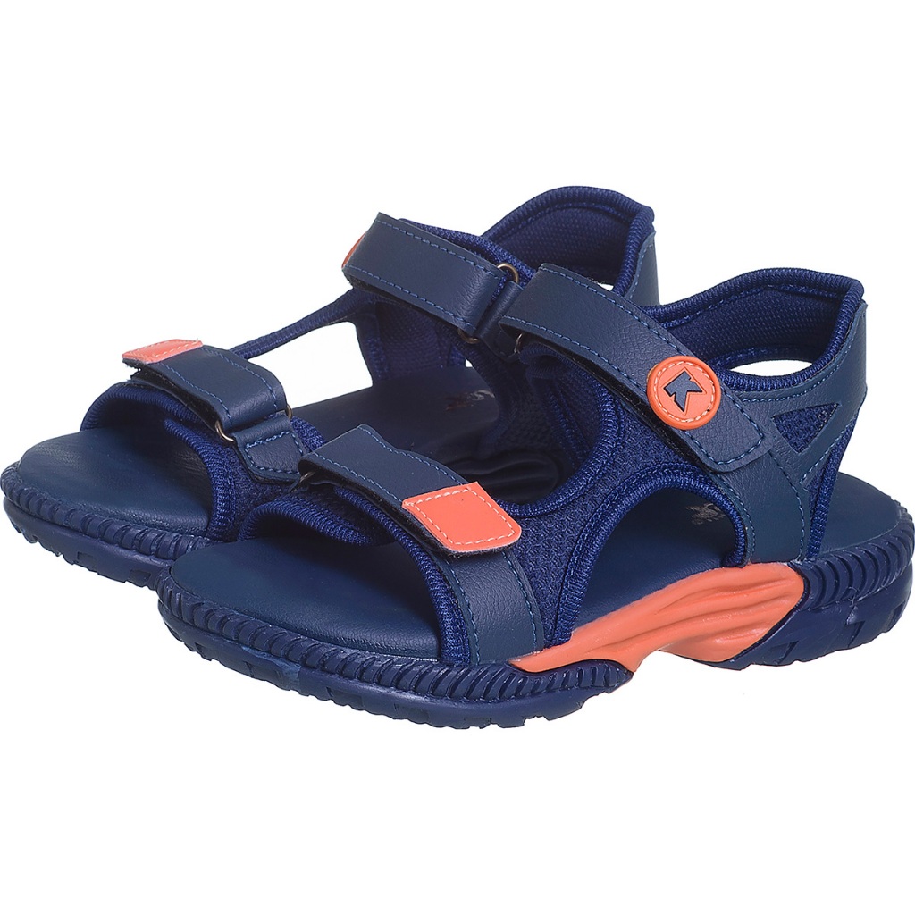 Sandália Papete Infantil Masculina Volta as Aulas Marinho Laranja Kidstep em Oferta na Shopee
