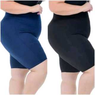 KIT 2 BERMUDA FEMININA PLUS SIZE ZERRO TRANSPARENCIA LEGGING P ao G3