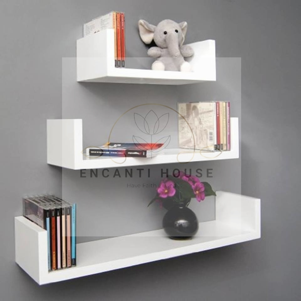 Kit 3 Prateleiras Nicho Em U 20cm 30cm 40cm MDF Branco Decoração Sala Cozinha Quarto Envio Imediato em Oferta na Shopee