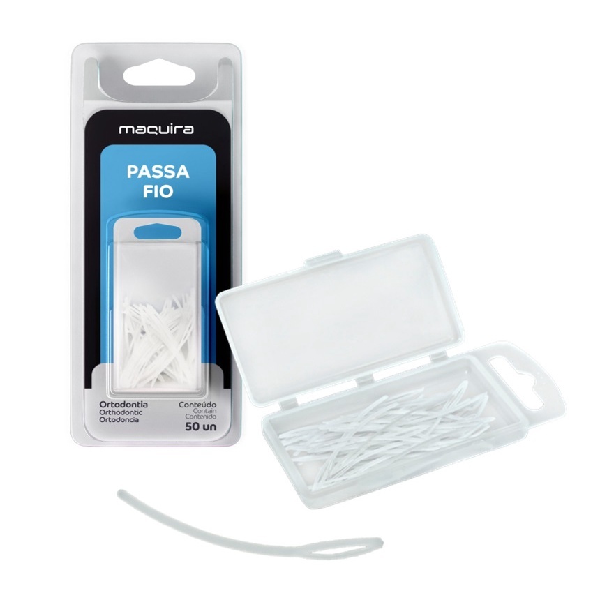 Passa-Fio Aparelho Ortodôntico 50 Unidades Fixo Maquira Higiene Bucal Condutor Fio Dental em Oferta na Shopee