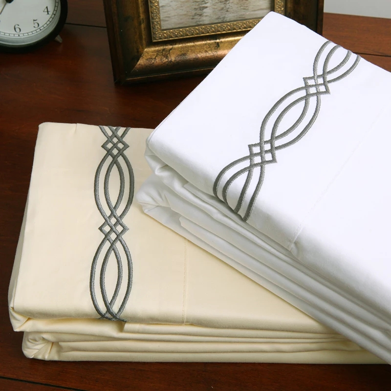 Jogo de Lençol Casal King Ariela Bordado 4 Peças Fronha Cama Roupa de Cama