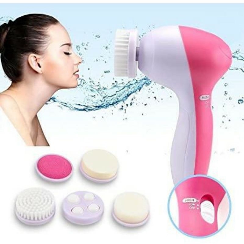 Massageador Corporal e Facial Limpeza Facial Escova Elétrica Portátil De Pele 5 Em 1
