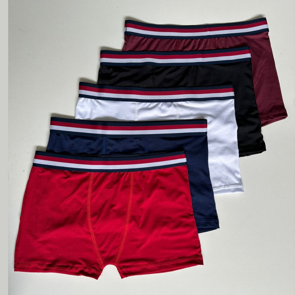 KIT 10 CUECAS BOXER ADULTO MASCULINA LISA MICROFIBRA 10 CUECA BOXER ADULTO MASCULINA MICROFIBRA LISA
