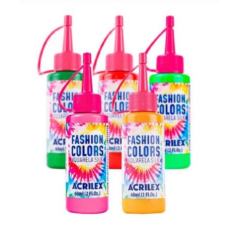 Tinta para Tie Dye Aquarela Silk Fashion Colors Acrilex 60ml - Cores
