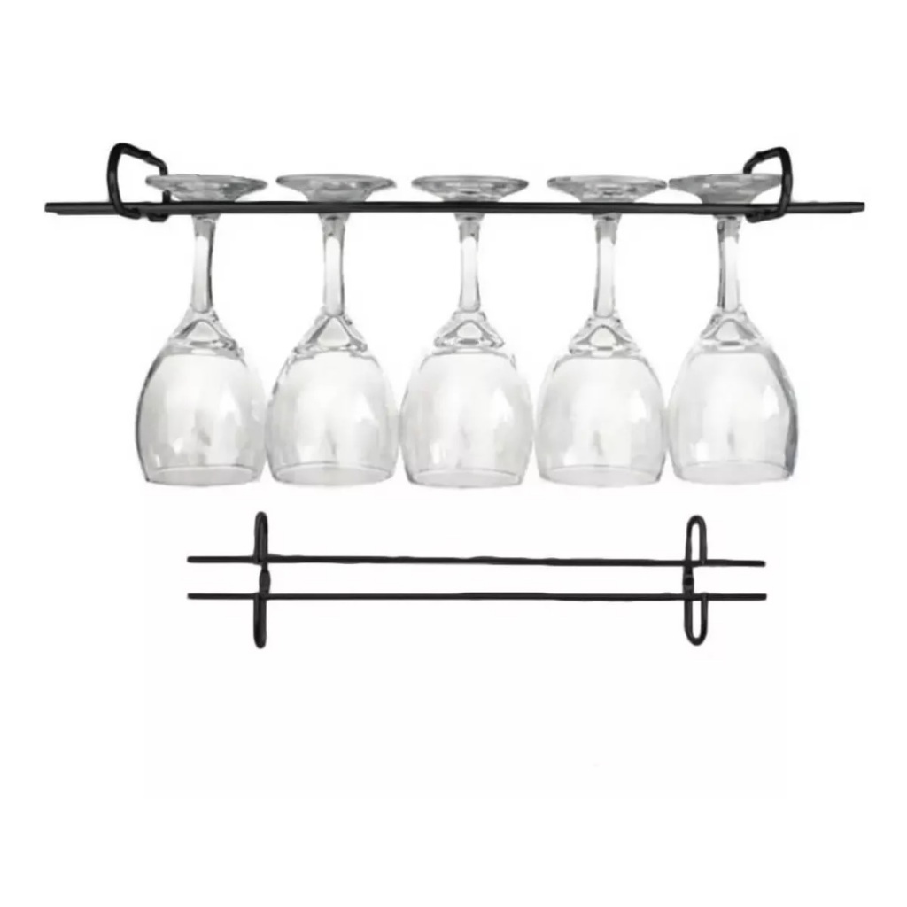 Suporte Para Armário Suspenso Porta Taças de Vinho Pendurar Organizador Armário Cor Preto Cor Branco