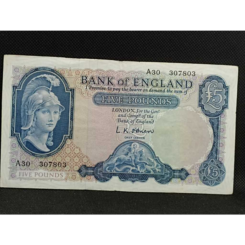 Cédula Inglaterra Five Dollar Britânia Peça rara