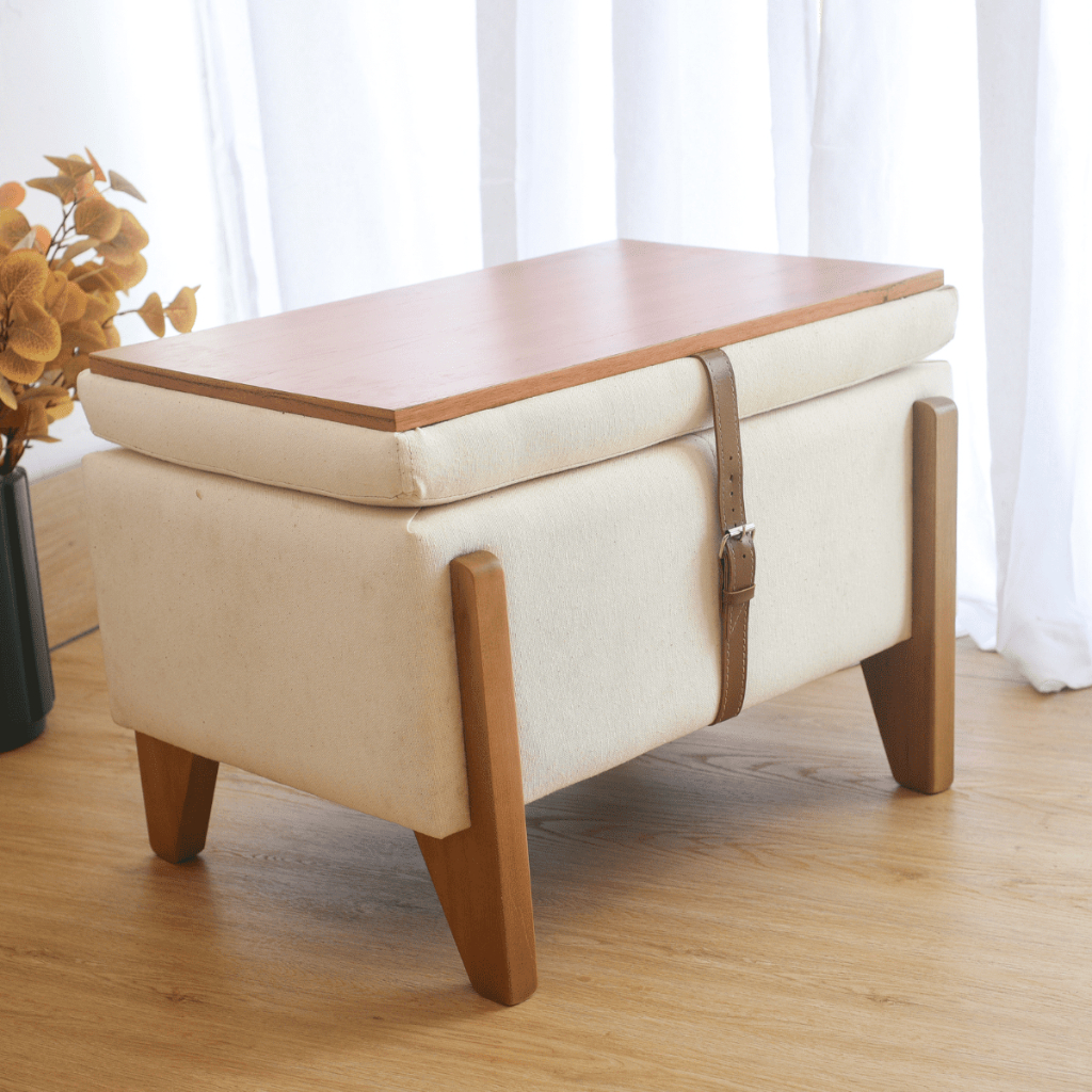Banco Pufe Baú Decorativo E Mesa De Centro Texas Retangular 60x40 Cm