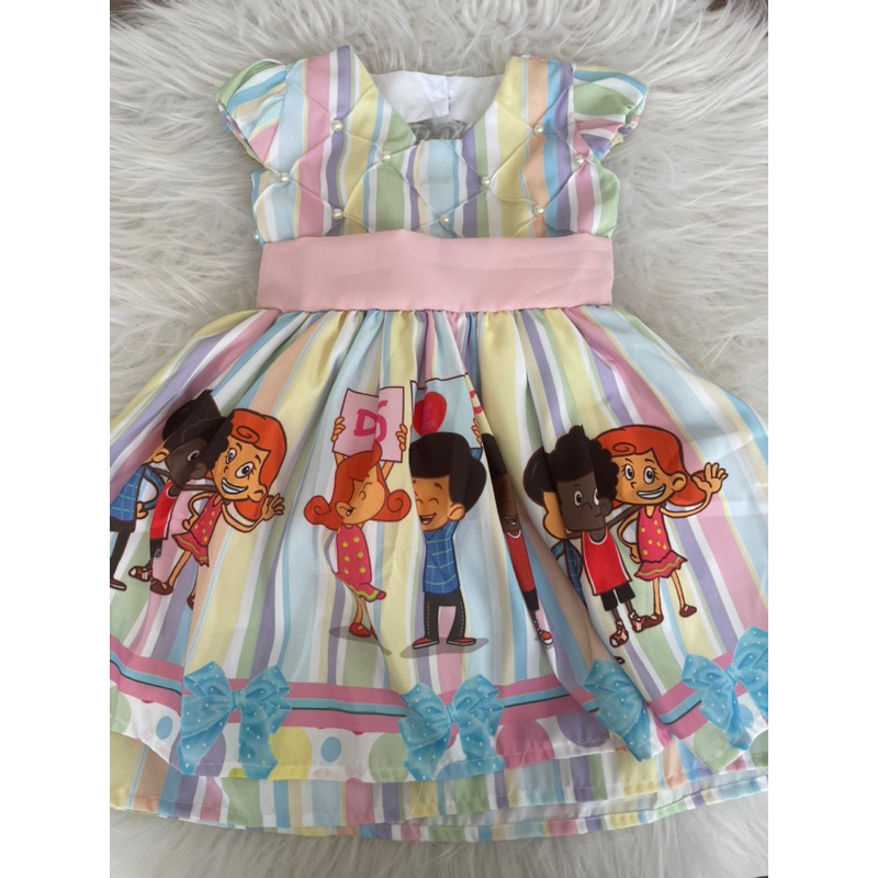 lindo vestido pérola infantil 3 palavrinhas.